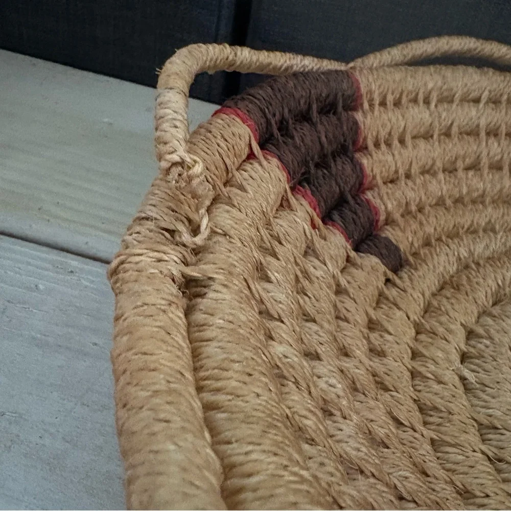 Handmade Coil Woven Twine Basket Santa Fe Style Native American Bowl